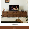 Xiaosi solid wood TV cabinet floor-to-ceiling living room home retro walnut color second-hand car door cabinet combination module side cabinet bookcase four cabinets black walnut color