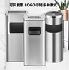 Smoking trash can stainless steel commercial office building lobby government unit corridor elevator entrance aisle ash bucket square new thickened stainless steel