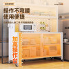 Jinzhiluo kitchen cabinet and sideboard integrated wall cabinet cupboard microwave oven storage dustproof sideboard storage rack six layers light luxury gray-120*42*188cm