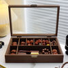 Wooden jewelry box toy storage box walnut bracelet lion head beads large capacity collection dust-proof display gift box antique style walnut 9 grid toy bracelet jewelry box