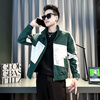 Jason's Jacket Men's Autumn and Winter Cotton Thickened 2025 New Trendy Versatile Top Men's Color Blocked Autumn Clothes D313-J209 Green (Regular Class) L (Recommended 110-130 catties)