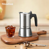 MONDINO stainless steel Moka pot espresso machine household small coffee brewing espresso extraction pot hand-brewed coffee set 2-piece set stainless steel Moka pot 100ml