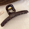 Gemeng's high-end chocolate brown one-word grab clip large shark clip hair clip for women's back of the head Ruth's same clip hair accessory