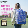 AILOUIS KIDS Trolley School Bag Junior high school primary school students large capacity lightweight multi-pocket backpack backpack can be carried or pulled Aurora Blue