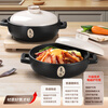 Mysterious casserole household high temperature resistant soup pot induction cooker gas stove universal ceramic pot stew pot stew soup clay pot rice small casserole induction cooker shallow pot suitable for 3-5 people 3L
