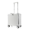 Walker Shop Light Luxury Brand Luggage Men's and Women's Aluminum Frame Carry-on Case Small Trolley Case Short-distance Business Travel Password Box White 16 Inches