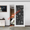 Meikejie Modern Minimalist Ghost Door Sliding Trackless Door Bathroom Cloakroom Kitchen Entrance Partition Track Door Printed Door Painting 01 Customized Product/First Square Meter Price