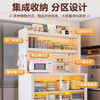 Jinzhiluo kitchen cabinet and sideboard integrated wall cabinet cupboard microwave oven storage dustproof sideboard storage rack six layers light luxury gray-120*42*188cm