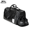 Slazenger large-capacity PU leather shoulder bag crossbody bag men's sports fitness bag dry and wet separate portable luggage bag New Year gift