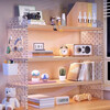 Ke Xiangtu acrylic desktop storage rack hole board table bookshelf desk student dormitory office multi-layer storage and organization warm white three layers 40*20*60 two hooks and one box