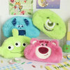Plush double-sided cartoon storage coin purse Strawberry Bear-Big Eyes Double-sided pencil case / one size fits all