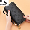 KUQIDAISHU 2025 New Mother's Portable Wallet Women's Long Korean Style Large Capacity Double-layer Zipper Wallet Fashionable Handbag Yellow Brown Frosted