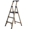 Stable ladder aluminum alloy herringbone three-step ladder with tool tray non-slip wide pedals 233T-3CN