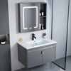 Jomoo's new bathroom washbasin cabinet combination space aluminum small apartment bathroom cabinet integrated ceramic washbasin sink dz 43 complete set + mirror cabinet width 35