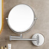 Ermo punch-free hotel bathroom wall-mounted beauty mirror telescopic folding bathroom mirror corner basket storage