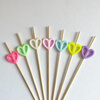 An Junsheng disposable fruit picks for children, cute bamboo picks, burgers, desserts, creative toothpicks, candied haws cocktails, 12cm hollow hearts, 100 pieces