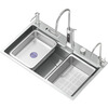 Customized 5MM embossed SUS304 stainless steel original color large single-slot household kitchen sink multi-functional under-counter dishwashing. Need left and right side drainage or Taiwan-controlled drainage. Contact the customer