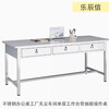 Lechenxin stainless steel office desk factory dust-free workshop single-layer workbench with drawer operation table 1.4m three-bucket square table (304)