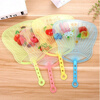 Summer hand fan, banana fan, heart-shaped soft plastic student home fan, mosquito repellent cartoon fan, lace round, 2 pack, random colors, shipped evenly
