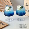 Meikejie ins style short-footed glass cocktail cup drink cup soda sparkling water cup drink bartending cup feeling Internet celebrity goblet set of 2