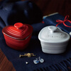 Cool color (Le Creuset) French cool color LeCreuset creative heart-shaped baking jar ceramic jar with lid baking bowl household water-proof stew pot stew pot with lid heart-shaped baking jar orange