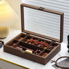 Wooden jewelry box toy storage box walnut bracelet lion head beads large capacity collection dust-proof display gift box antique style walnut 9 grid toy bracelet jewelry box
