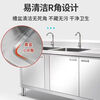 An Junsheng stainless steel pool cabinet workbench integrated sink kitchen cabinet washbasin fruit cutting table combination floor-standing length 200 width 60 cm left double pool 304 stainless steel economical 1.1 thick