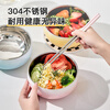 TREEJACK 304 stainless steel gradient color ramen soup bowl, high-looking ice cream salad bowl, double-layer anti-scalding cold noodle bowl