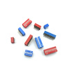 Dafuri DIP switch toggle side dial flat dial coding patch 2P 4 5 6 8 9 10 bits 2.54mm red, blue and black 2.54mm straight plug 1 bit blue (5 pcs)