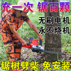 Imported rechargeable lithium electric saw portable chain saw outdoor wireless small logging one-hand saw tree cutting and pruning tool 4 inches 1 electric 1 chain