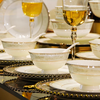 GIOIO high-end ceramic tableware set gift box European style high-end luxury ceramic bowl and plate combination household dishes and plate set 3 8-inch rice plates + 1 spare