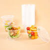 Forty thousand kilometers disposable meal bowl lunch box fast food box round thickened take-out lunch box with lid packing box 500 type 50 sets