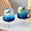 Meikejie ins style short-footed glass cocktail cup drink cup soda sparkling water cup drink bartending cup feeling Internet celebrity goblet set of 2