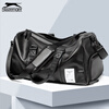 Slazenger large-capacity PU leather shoulder bag crossbody bag men's sports fitness bag dry and wet separate portable luggage bag New Year gift