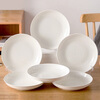 Jie Yajie ceramic plate household white porcelain plate 8 inches Chinese underglaze color dinner plate dish plate soup plate microwave available 6 pieces