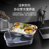 AILUKI Japanese 316l stainless steel lunch box large capacity portable lunch box for office workers, canteen student lunch plate lunch box 316 stainless steel gray large size 5 compartments + cutlery + insulation bag