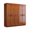 Nanyi wardrobe golden rosewood solid wood wardrobe Chinese style household cabinet multi-layer storage large capacity storage cabinet 8631 six doors + top cabinet + drawer side cabinet golden rosewood