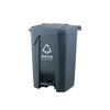 Pedal-operated trash can for commercial garbage classification, large with lid, kitchen, hotel, red, blue, green, gray, outdoor, 100L80, 15 liters of green food waste + inner barrel (comes with garbage bag)
