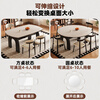Shanglin spring slate dining table household retractable table dining table small apartment round table dining table high-end 2025 new furniture walnut color/matte pure white slate/Eames chair 1.3m one table and four chairs