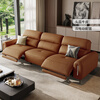 KUKA Full Leather Zero Wall Electric Function Thickened Cowhide Sofa Cloud 6383Q Black 3-seater 2 Electric 2.73m