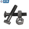 Guwanji fastener screw nut steel pipe fastener screw nut scaffolding fixed fastener accessories T-bolt national standard round head M12x70mm total length 20 pieces