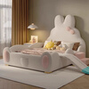 Dream Castle Princess Bed with Guardrail Slide Soft Pack Children's Bed Girls' Bedroom Modern Simple Boy Single Bed Guardrail Children's Bed Multiple Colors Available 1.8m*2.0m Frame Structure