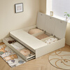 Quanyou Home Simple Cream Style Bedroom No Bedside Tatami 1.5m 2m Student Bed Storage Storage Panel Bed