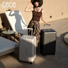Cece suitcase women's large capacity thickened aluminum frame suitcase male student trolley password suitcase gun gray 26 inches