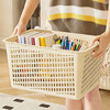 Simple style desktop file basket, office stationery storage box, office classroom, dormitory file basket, good-looking large-capacity storage basket, cream style storage basket, medium size, 1 pack, activity style