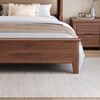 Foreign walnut solid wood bed double bed new Chinese style master bedroom large bed light luxury soft package home wedding bed 508 bed