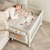 Bitule Newborn Crib can be spliced into a large bed, a portable rocking bed, a portable, foldable, multi-functional sleeping device, four wheels + changing table + mosquito net + storage basket + fixed belt
