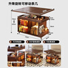 Jiayi solid wood folding coffee table can lift small apartment sofa side cabinet movable trolley home side table tea table