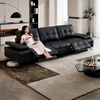 Chivas First Class Lawrence 30567A Leather Zero Wall Electric Sofa Black 3.17m Italian Style Straight Row Sofa