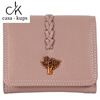 Casa-kups 2025 new Korean style trendy three-fold women's wallet folding first layer cowhide wallet short wallet for women lotus root pink